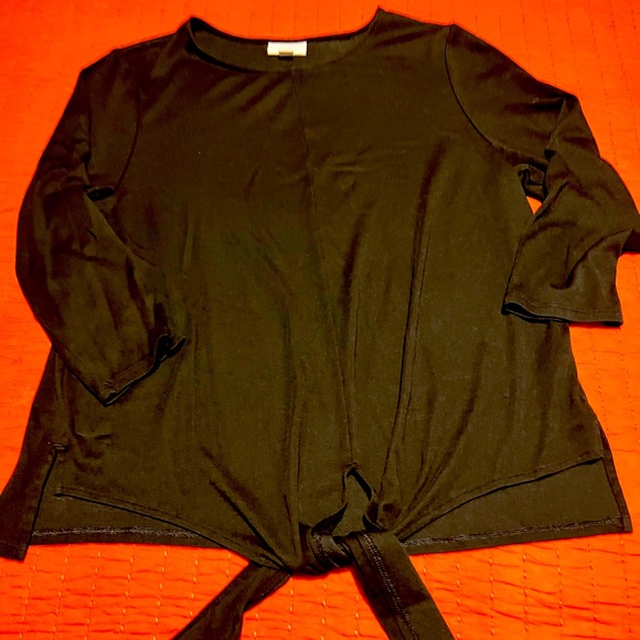 Front tie 3/4 length sleeve top by JJill - Picture 1 of 2